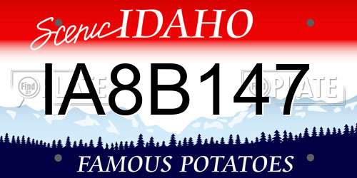 IA8B147 Idaho License Plate