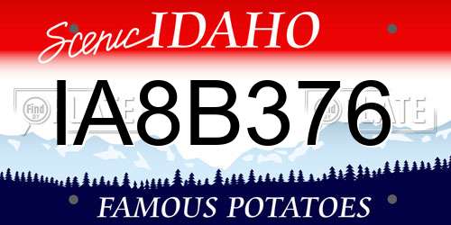 IA8B376 Idaho License Plate