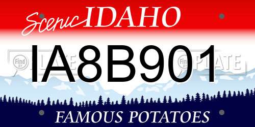 IA8B901 Idaho License Plate