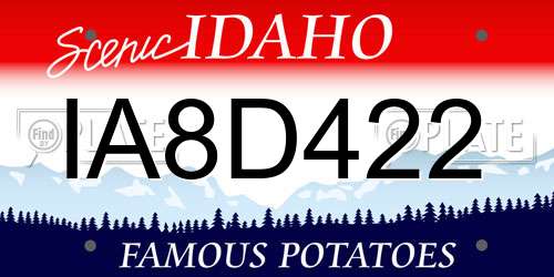 IA8D422 Idaho License Plate