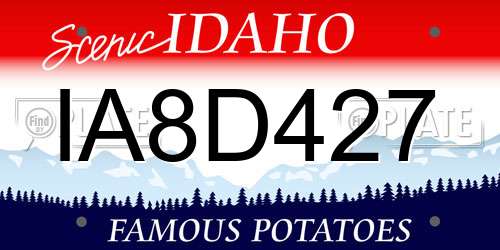 IA8D427 Idaho License Plate