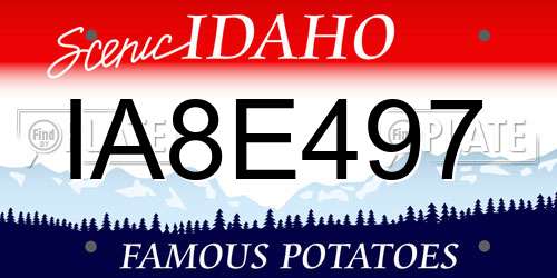 IA8E497 Idaho License Plate