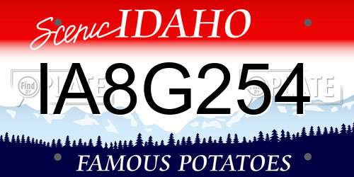 IA8G254 Idaho License Plate