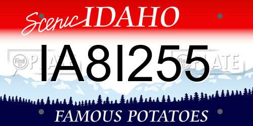 IA8I255 Idaho License Plate