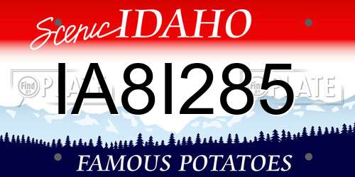 IA8I285 Idaho License Plate
