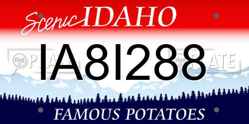 IA8I288 Idaho License Plate