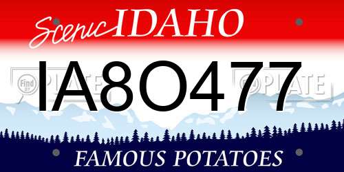 IA8O477 Idaho License Plate