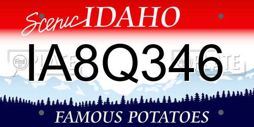 IA8Q346 Idaho License Plate