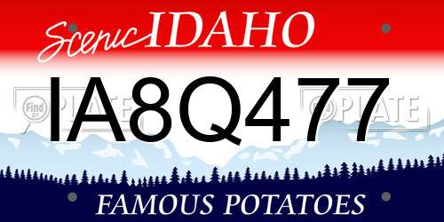 IA8Q477 Idaho License Plate