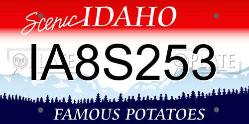 IA8S253 Idaho License Plate