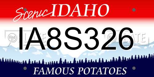 IA8S326 Idaho License Plate
