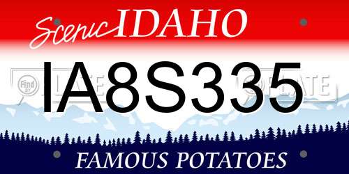 IA8S335 Idaho License Plate