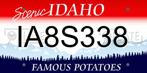 IA8S338 Idaho License Plate