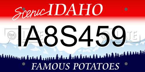 IA8S459 Idaho License Plate