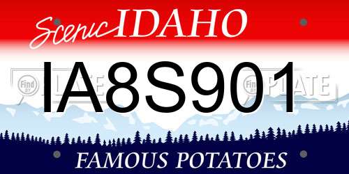 IA8S901 Idaho License Plate