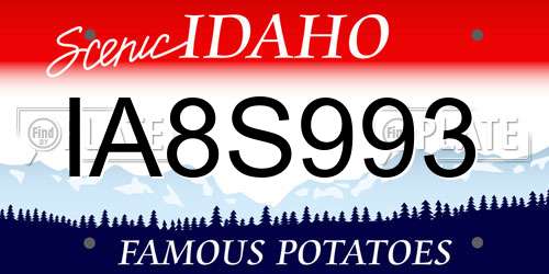 IA8S993 Idaho License Plate