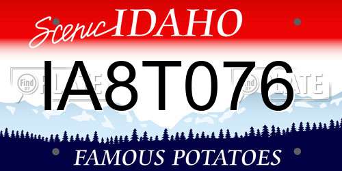 IA8T076 Idaho License Plate