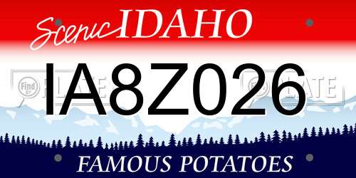 IA8Z026 Idaho License Plate