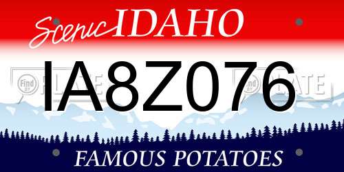 IA8Z076 Idaho License Plate