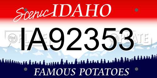 IA92353 Idaho License Plate
