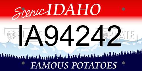 IA94242 Idaho License Plate