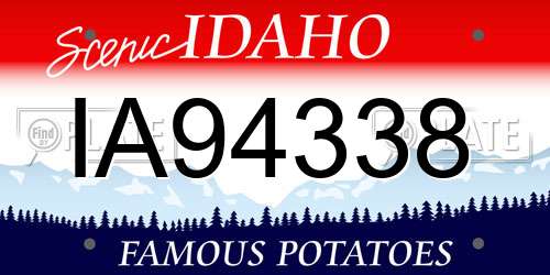 IA94338 Idaho License Plate