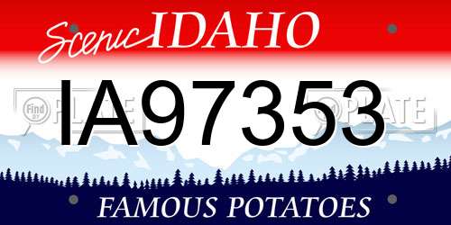 IA97353 Idaho License Plate