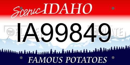 IA99849 Idaho License Plate