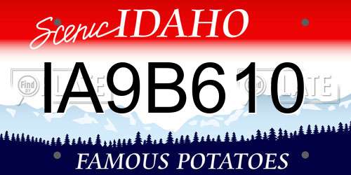 IA9B610 Idaho License Plate