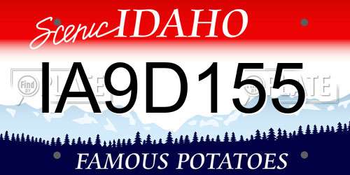 IA9D155 Idaho License Plate