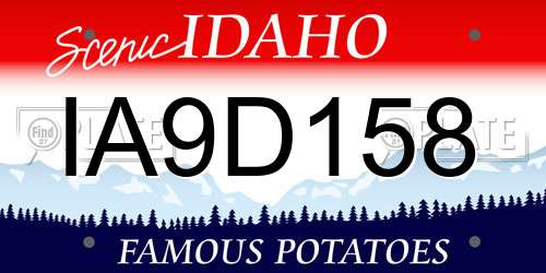 IA9D158 Idaho License Plate