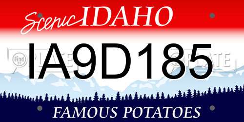 IA9D185 Idaho License Plate
