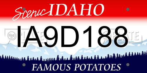 IA9D188 Idaho License Plate