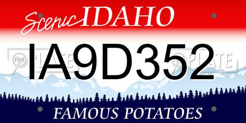 IA9D352 Idaho License Plate