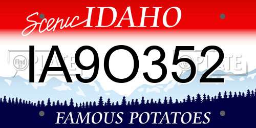 IA9O352 Idaho License Plate