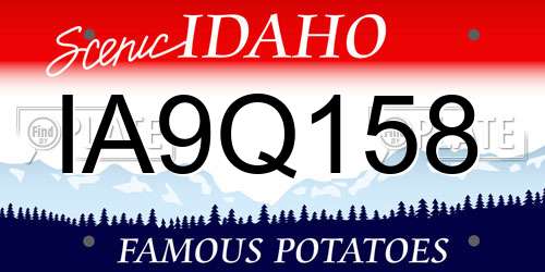 IA9Q158 Idaho License Plate