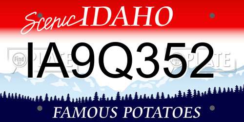 IA9Q352 Idaho License Plate