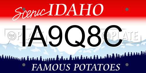 IA9Q8C Idaho License Plate