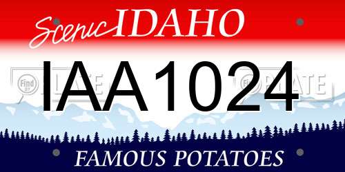 IAA1024 Idaho License Plate
