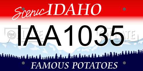 IAA1035 Idaho License Plate