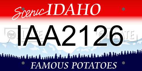 IAA2126 Idaho License Plate