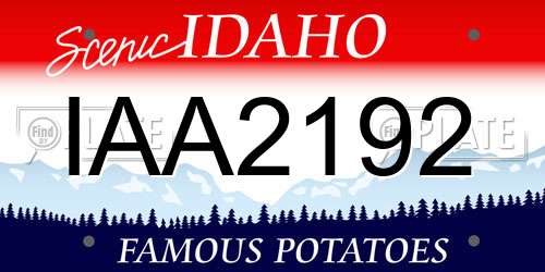 IAA2192 Idaho License Plate
