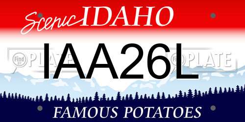 IAA26L Idaho License Plate