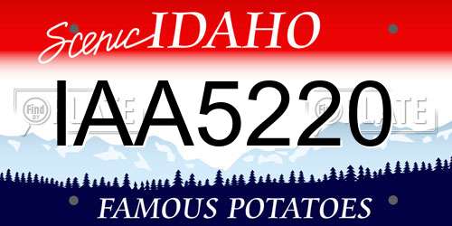 IAA5220 Idaho License Plate