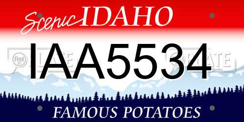 IAA5534 Idaho License Plate