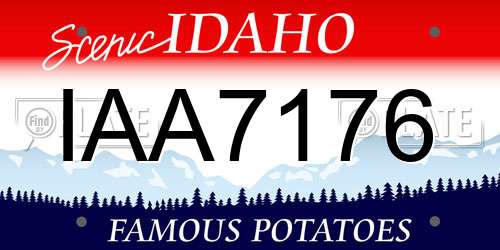 IAA7176 Idaho License Plate