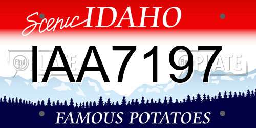 IAA7197 Idaho License Plate
