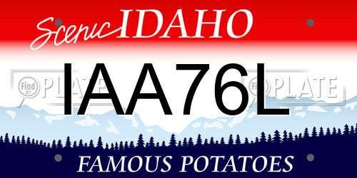IAA76L Idaho License Plate