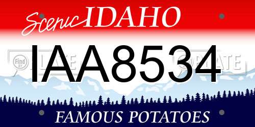 IAA8534 Idaho License Plate