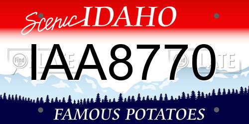 IAA8770 Idaho License Plate